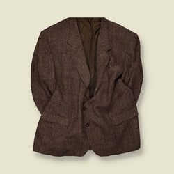 1980s | Harris Tweed | Blazer | Brown - 5XL