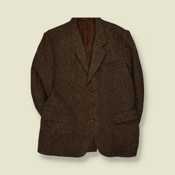 1980s | Harris Tweed | Blazer | Brown - XL