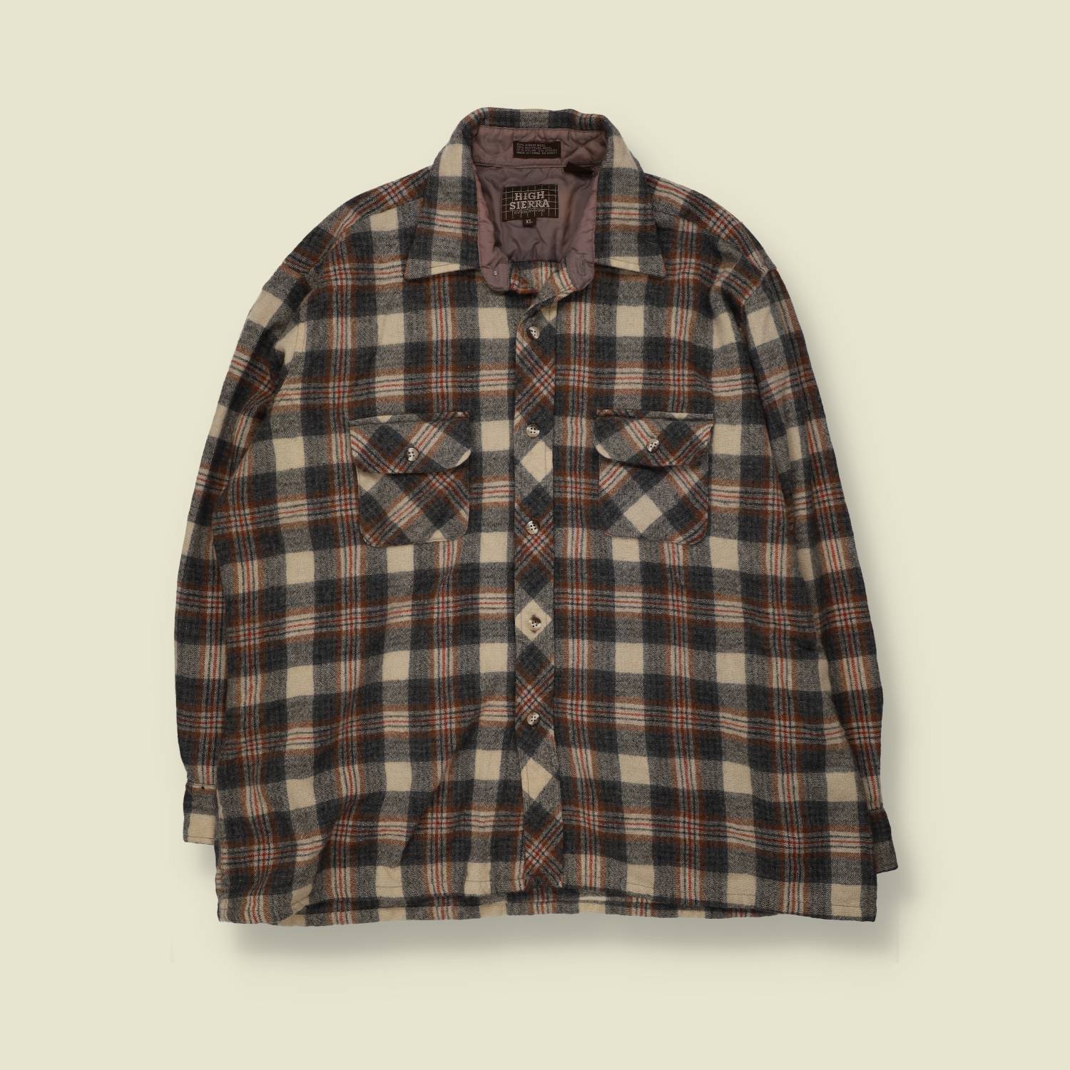1970s | High Sierra | Wool Shirt | Grey - XXL