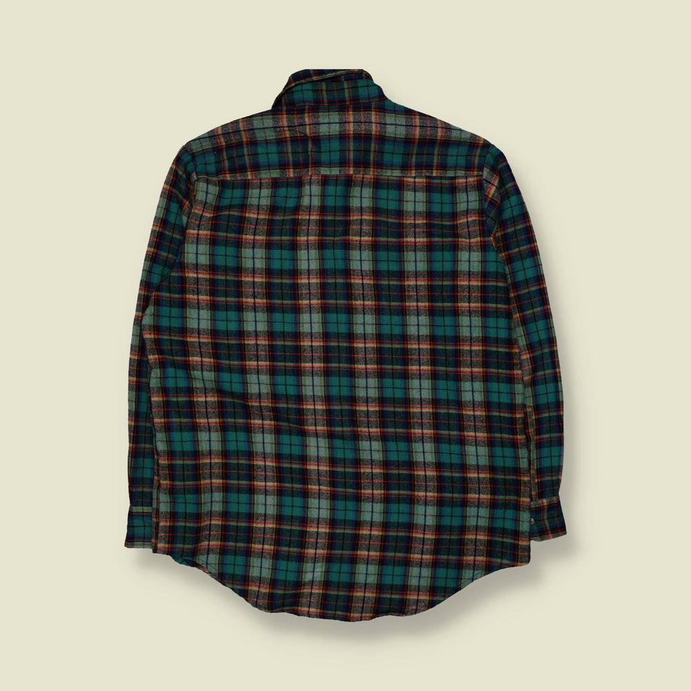 1970s | Trails End | Flannel Shirt | Green - L