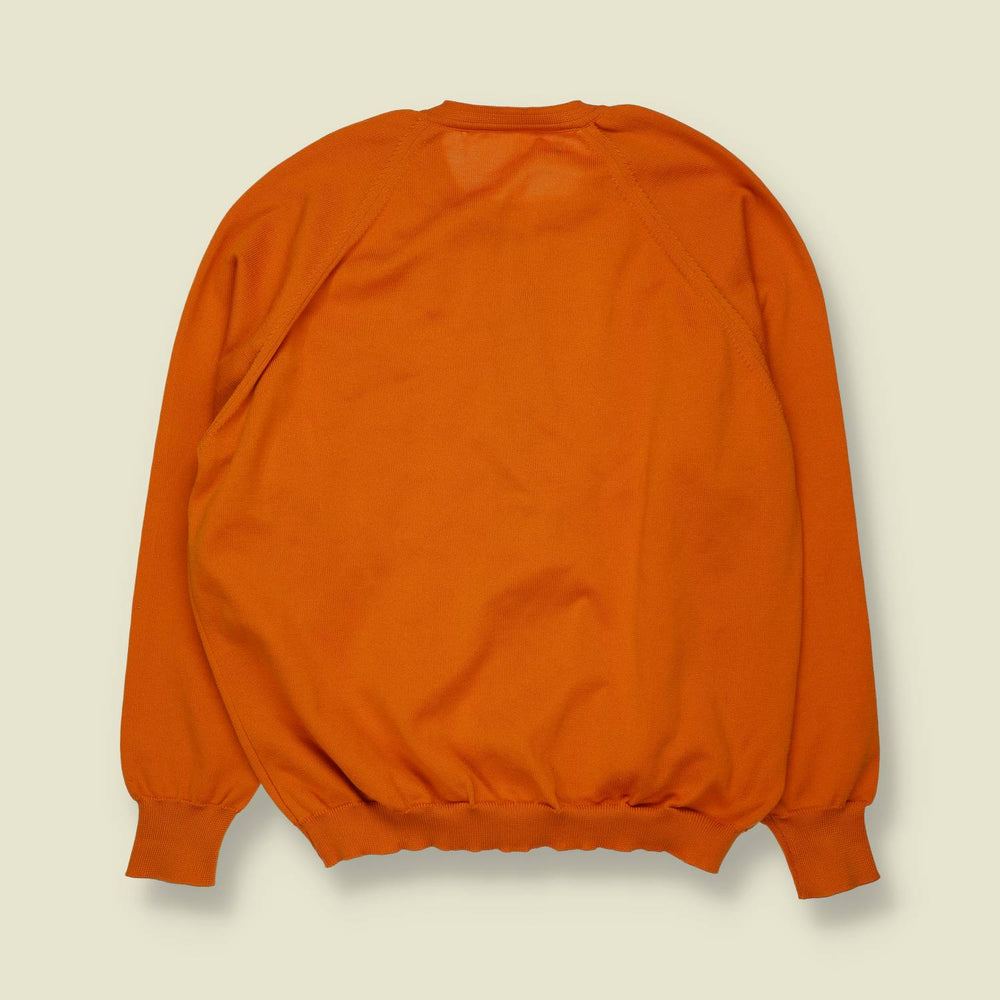 1970s | Pointelle Knit Cardigan | Orange - 12