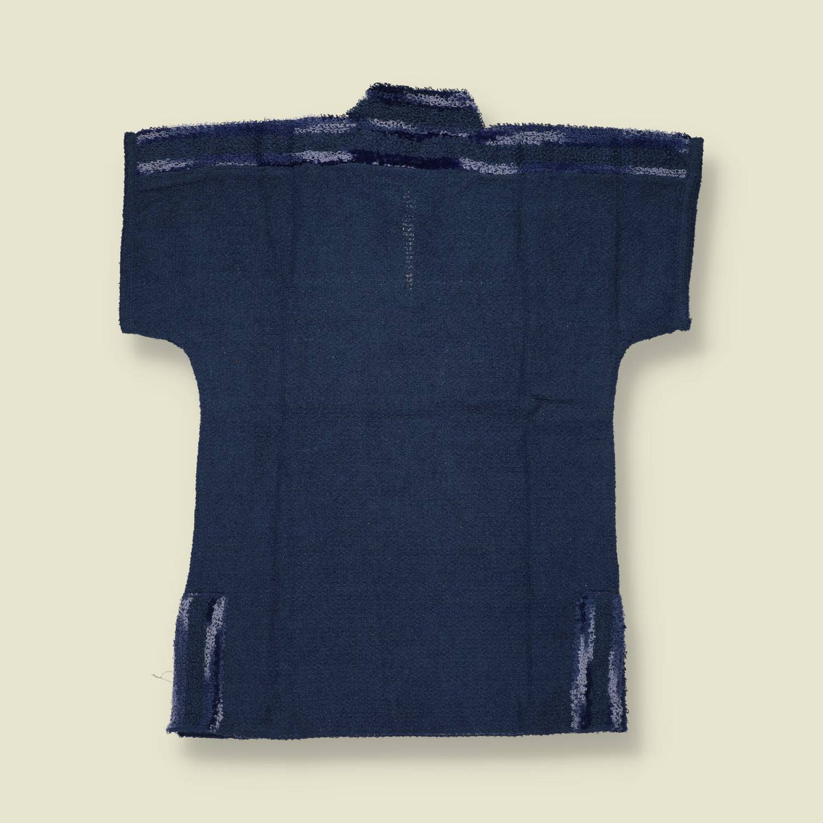 1970s | Textured Knit Tunic Top | Navy Blue - 10