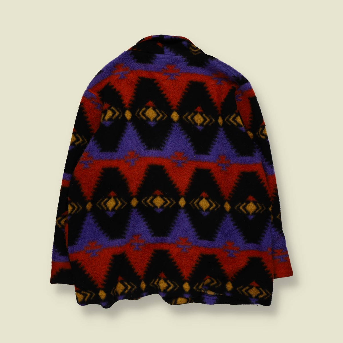 1980s | Cristina | Southwestern Fleece Jacket | Purple, Red & Black - 14