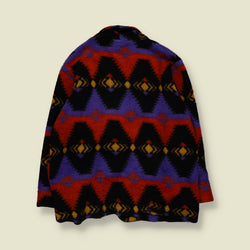 1980s | Cristina | Southwestern Fleece Jacket | Purple, Red & Black - 14