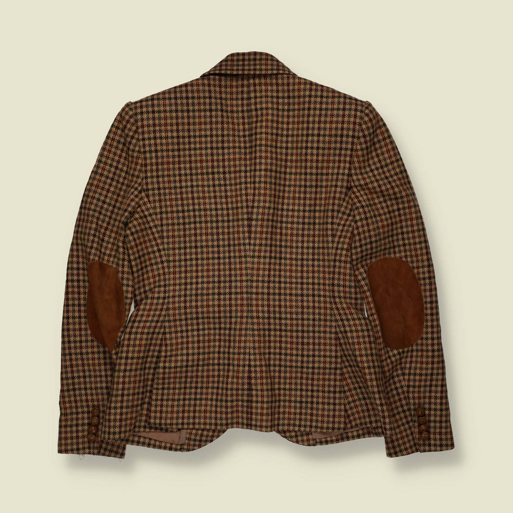 1990s | Ralph Lauren | 100% Wool Houndstooth Blazer | Brown Multi - 6