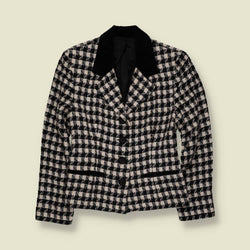 1980s | Check Blazer | Black & Cream - 6