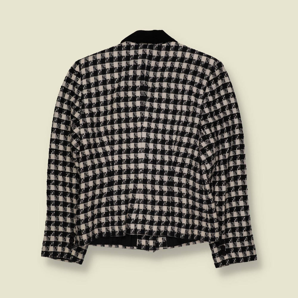1980s | Check Blazer | Black & Cream - 6
