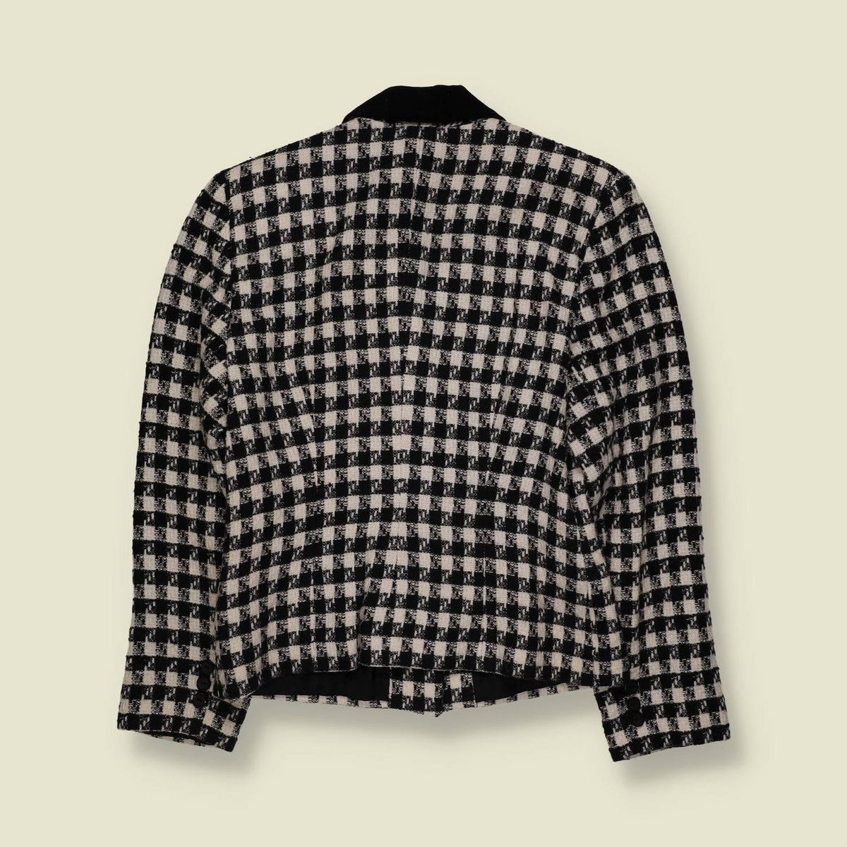1980s | Check Blazer | Black & Cream - 6