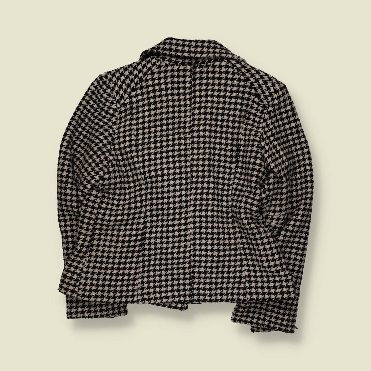 1980s | Mudd | Double-Breasted Houndstooth Blazer | Black & Cream - 12