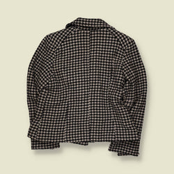 1980s | Mudd | Double-Breasted Houndstooth Blazer | Black & Cream - 12
