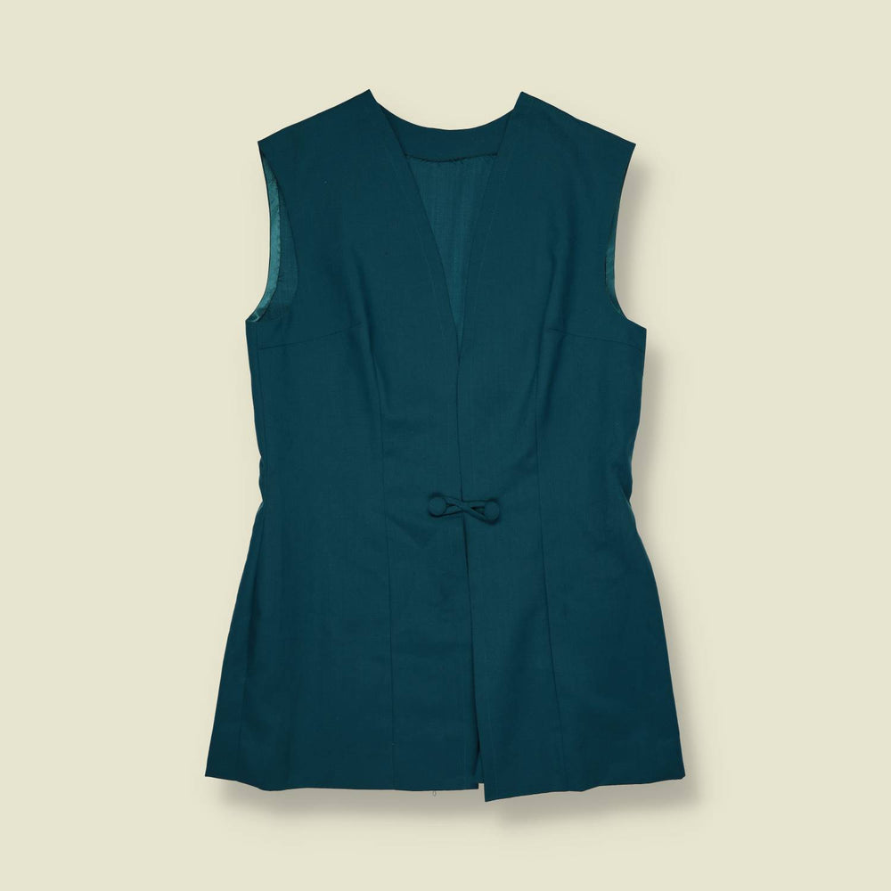 1980s | Longline Waistcoat | Teal - 8