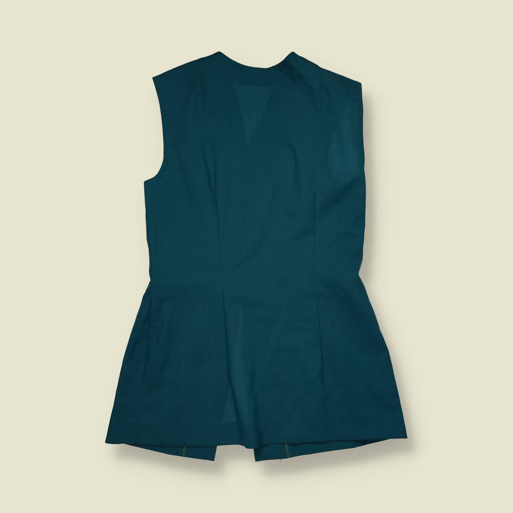 1980s | Longline Waistcoat | Teal - 8