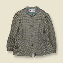 1970s | Evan-Picone | Plaid 2-Piece Skirt Suit | Grey & Blue - 12