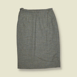 1970s | Evan-Picone | Plaid 2-Piece Skirt Suit | Grey & Blue - 12