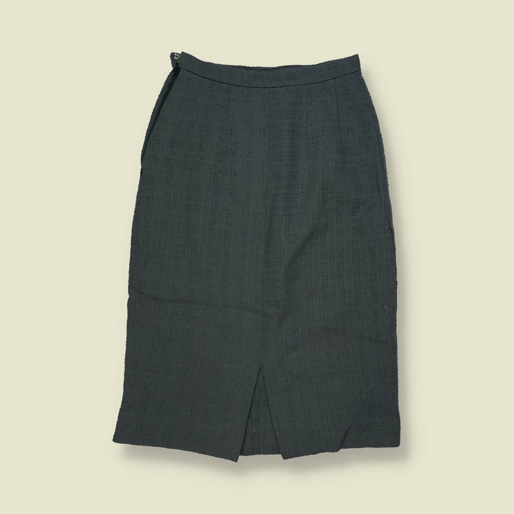 1970s | Textured 2-Piece Skirt Suit | Teal - 12