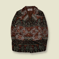 1970s | Stromboli | Geometric Print Blazer | Brown, Rust & Turquoise - 6