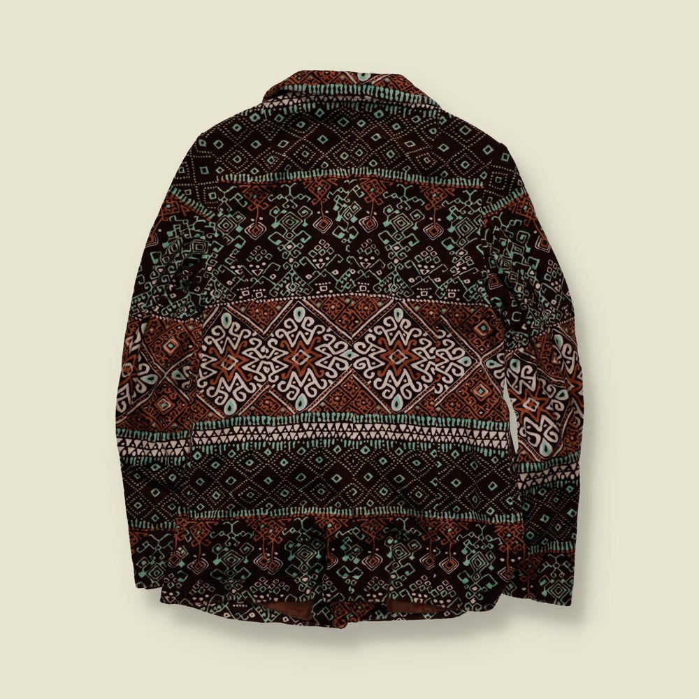 1970s | Stromboli | Geometric Print Blazer | Brown, Rust & Turquoise - 6