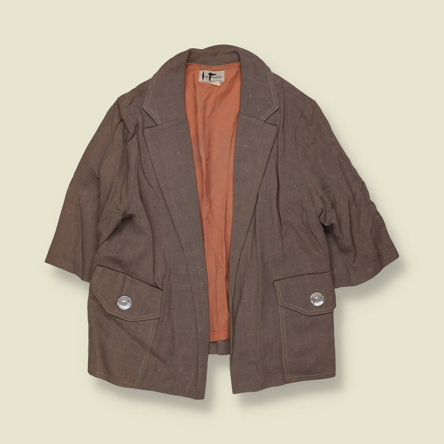 1960s | Joan Frederics | Linen Blazer | Taupe - 10
