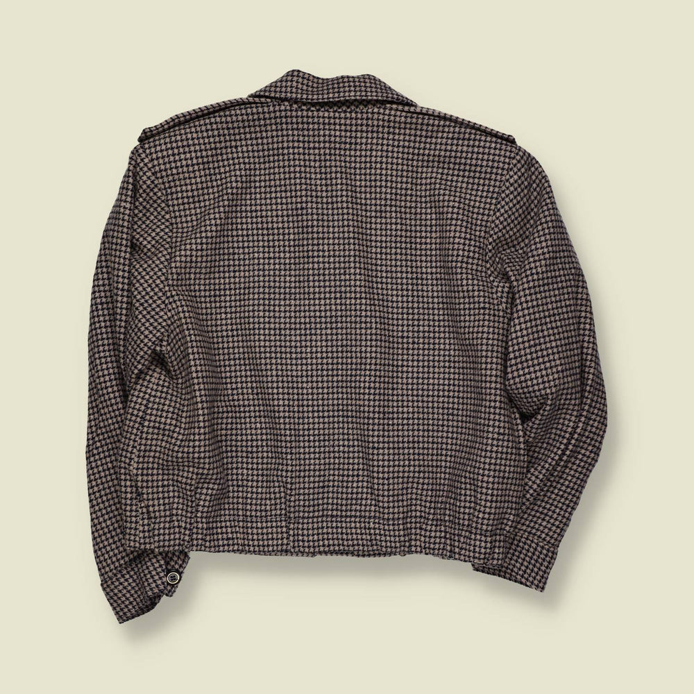 1970s | Pendleton | Pure Virgin Wool Houndstooth Jacket | Brown & Cream - 10