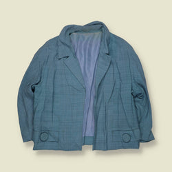 1960s | Textured Cropped Jacket | Blue - 10