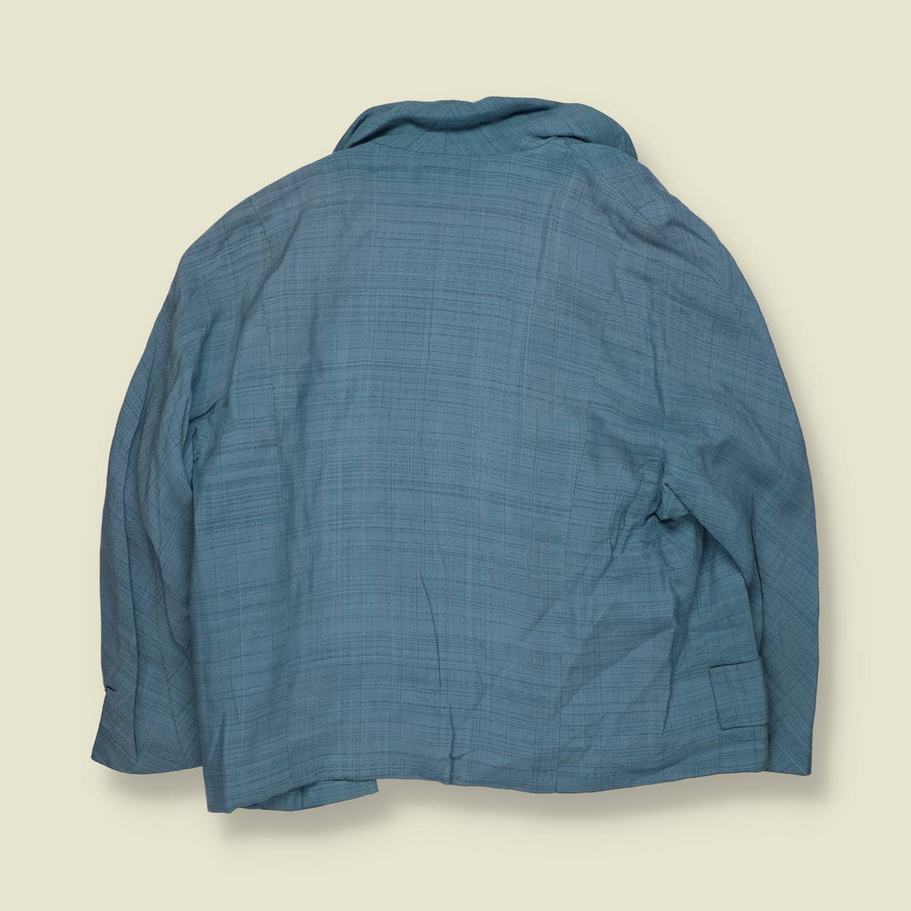 1960s | Textured Cropped Jacket | Blue - 10