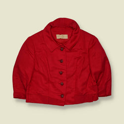 1950s | Rich Schwartz | Cropped Satin Blazer | Red - 10