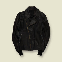 1970s | Leather Flight Jacket | Black - XS