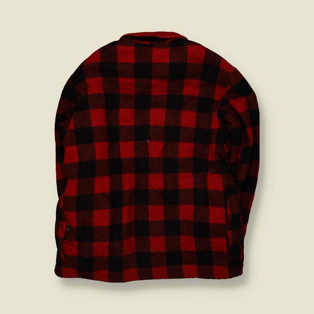 1960s | Buffalo Plaid Wool Jacket | Red & Black - M