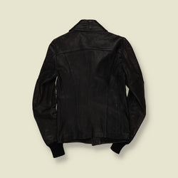 1970s | Leather Flight Jacket | Black - XS