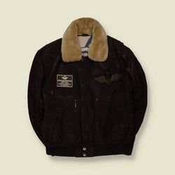 1980s | Leather Flight Jacket | Brown - L