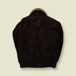1980s | Leather Flight Jacket | Brown - L