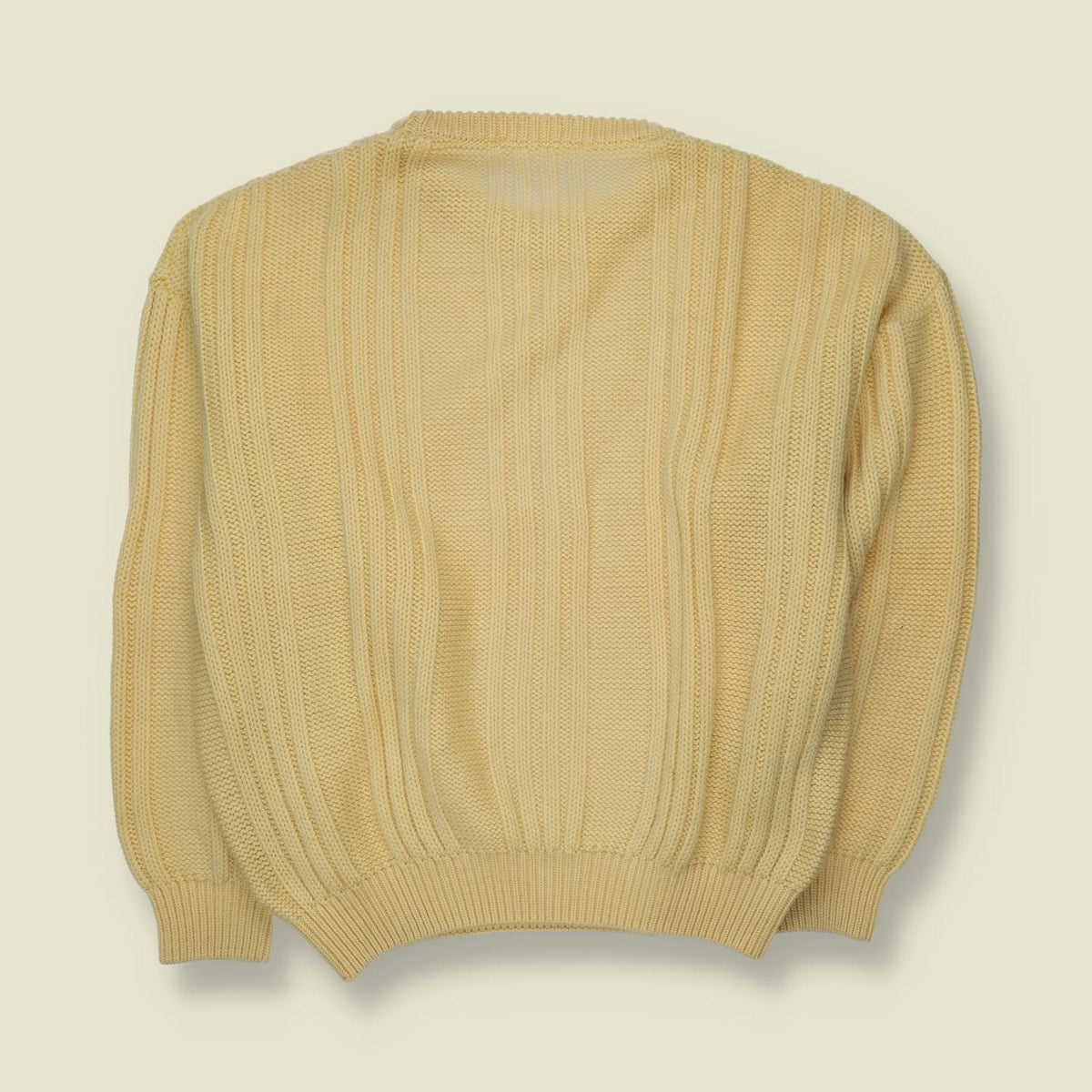1980s | Cable Knit Sweater | Yellow - L