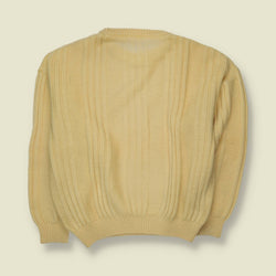 1980s | Cable Knit Sweater | Yellow - L