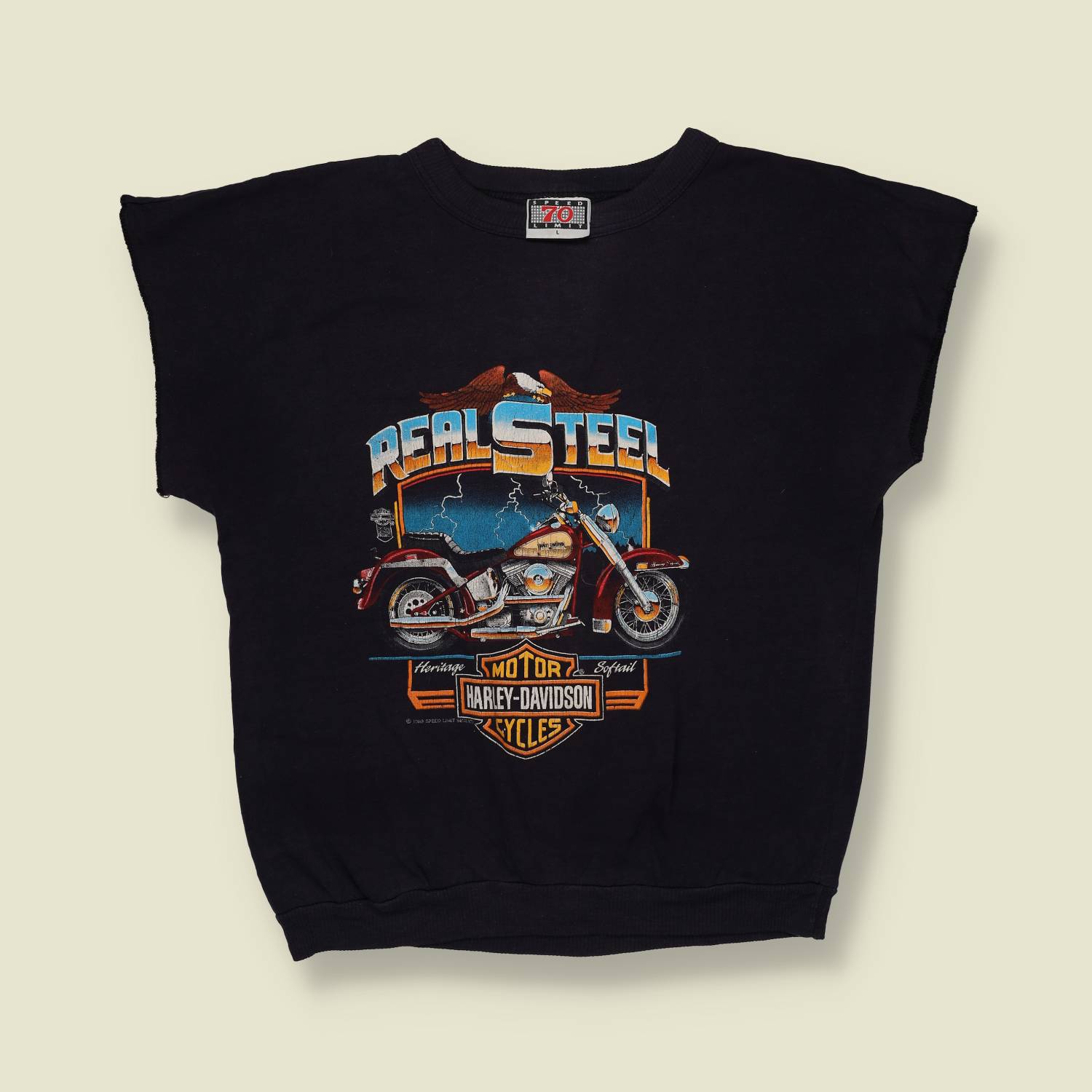 1989 Harley Davidson Real Steel 3D Emblem Sweater - M/L