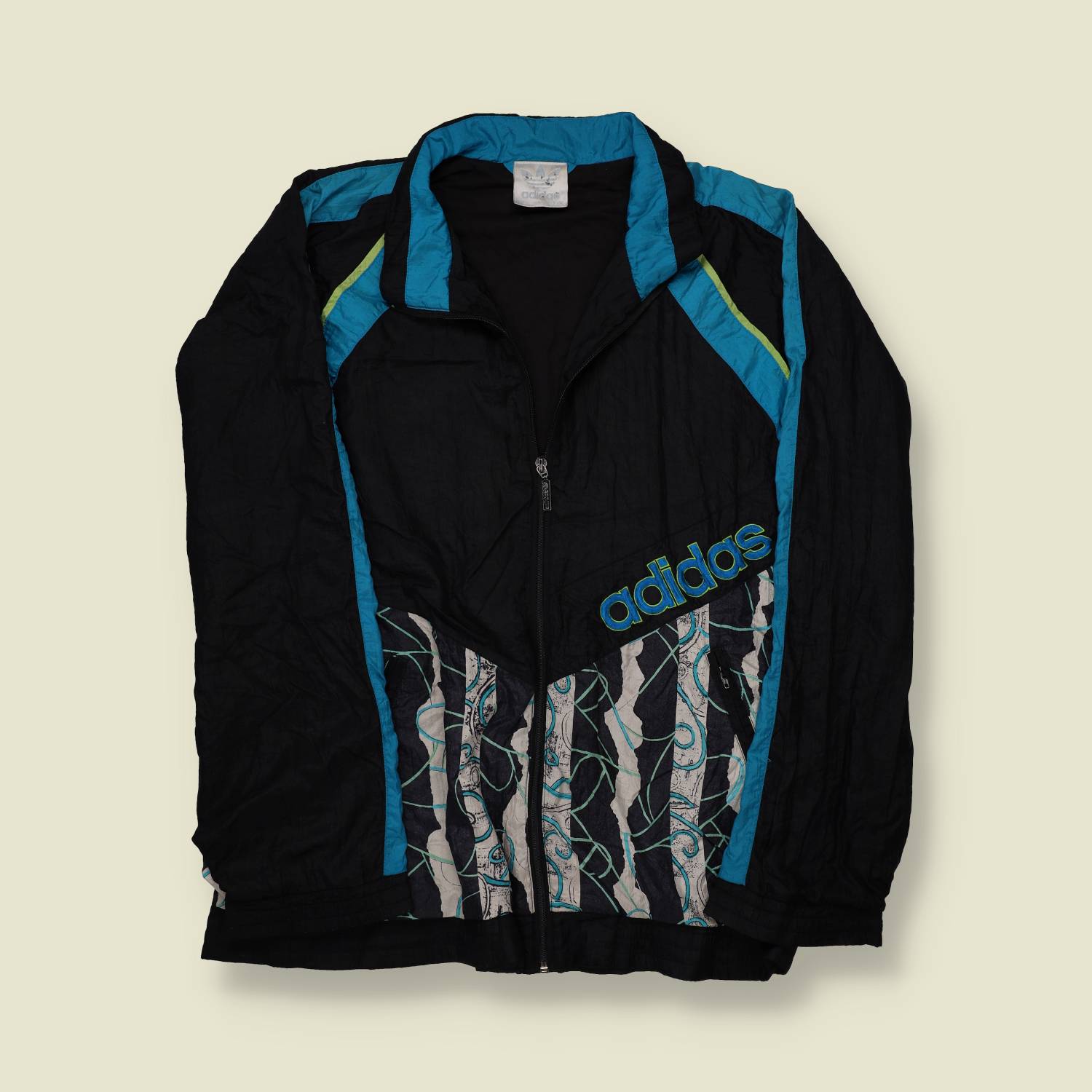 1990s Multi-Colour Chain Stitch Trefoil Track Top - L