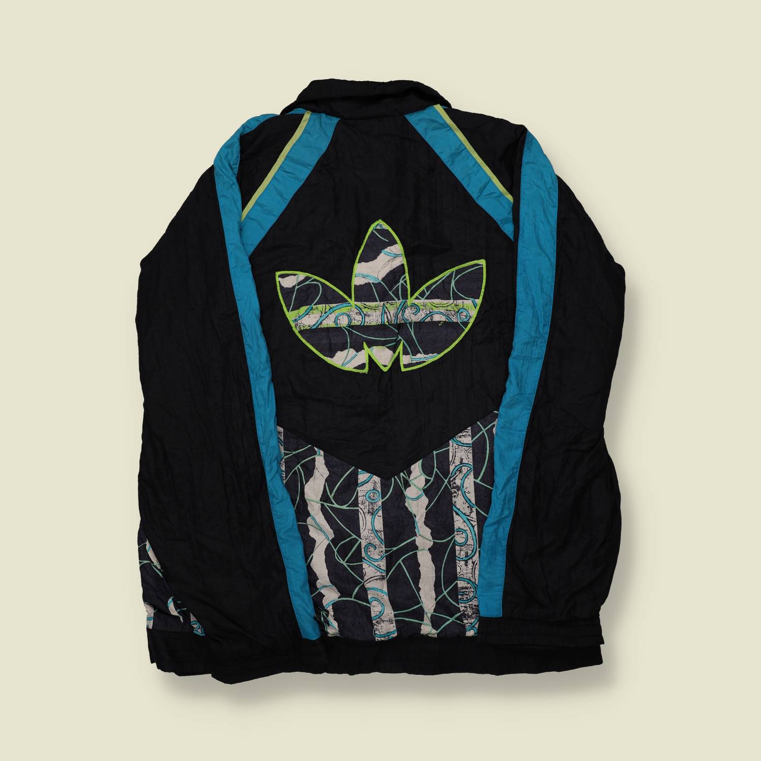 1990s Multi-Colour Chain Stitch Trefoil Track Top - L