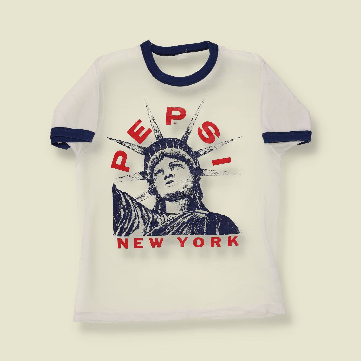 1980s Pepsi / Statue of Liberty New York Ringer Tee - M