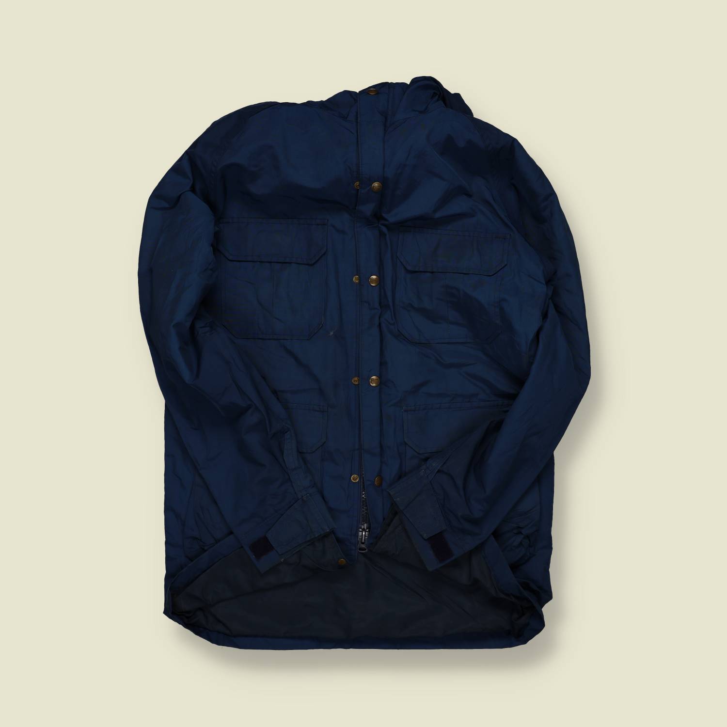 1990s | Woolrich | Hooded Mountain Parka – Navy - M