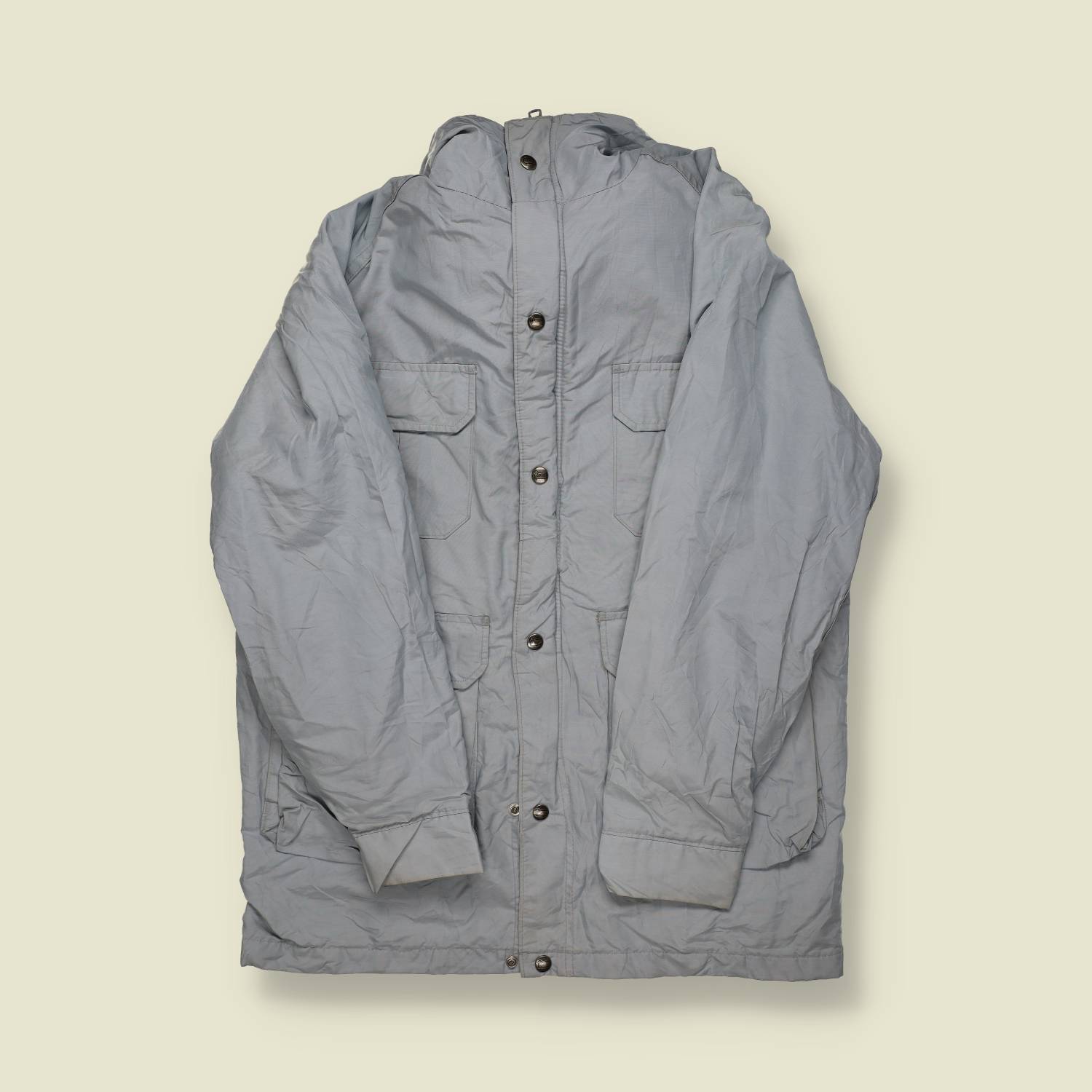 1990s | Woolrich | Hooded Mountain Parka – Light Grey - S