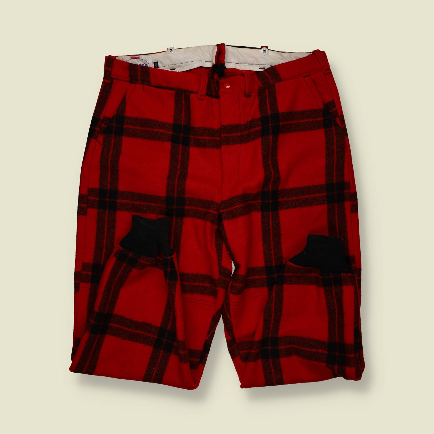 1970s | Carter’s | Wool Plaid Trousers – Red/Black - w38