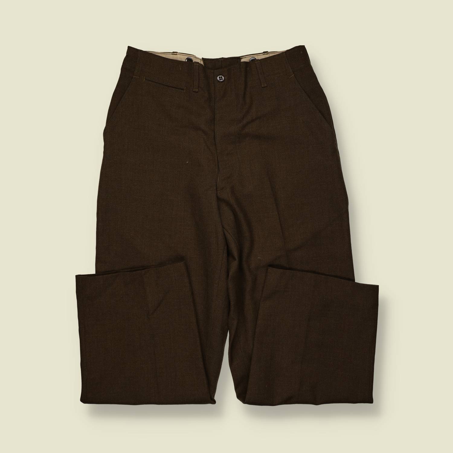 1940s | U.S. Army | Wool Field Trousers – Olive - w32