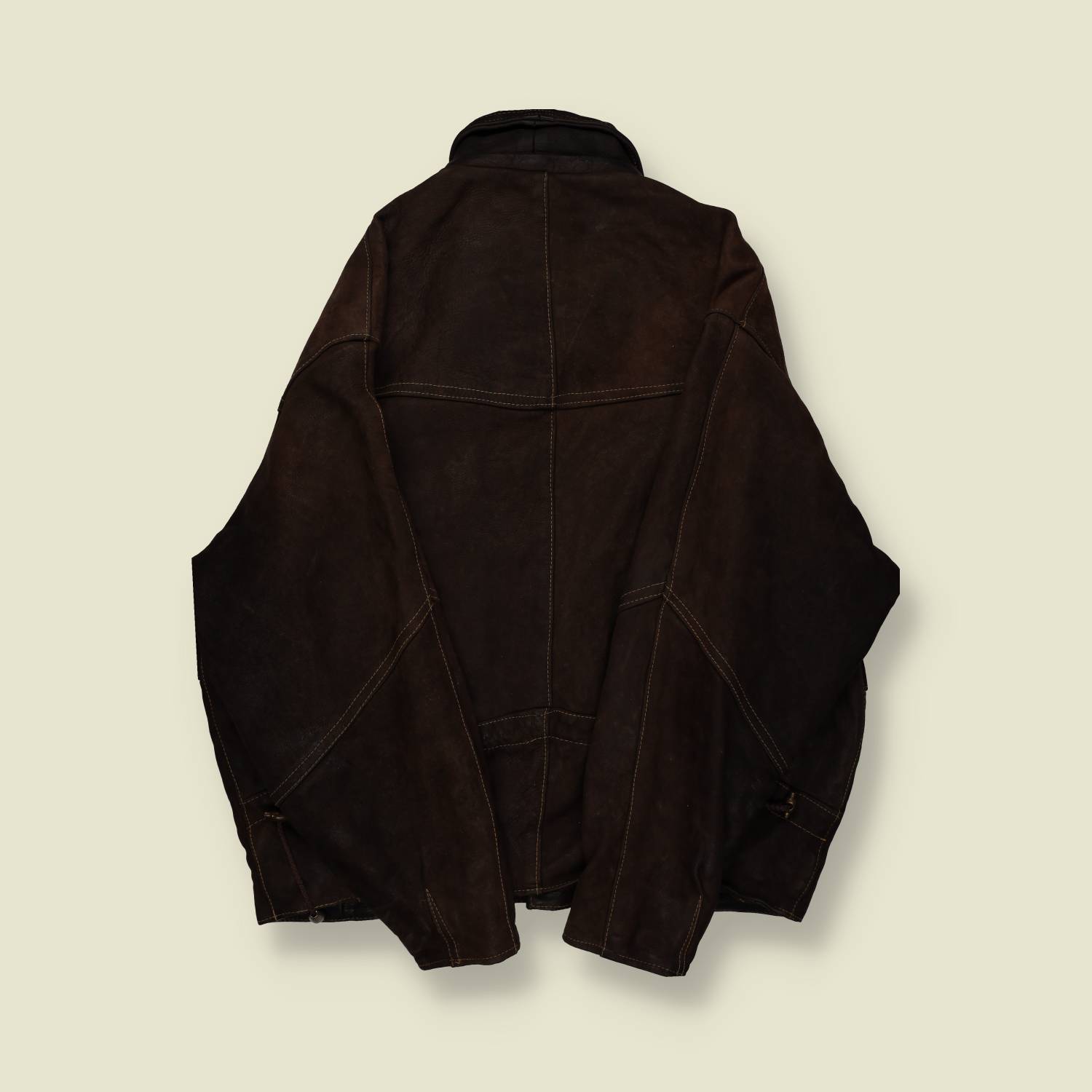 1980s–90s | Tanner’s | Leather Fireman-Clasp Jacket – Dark Brown - M/L