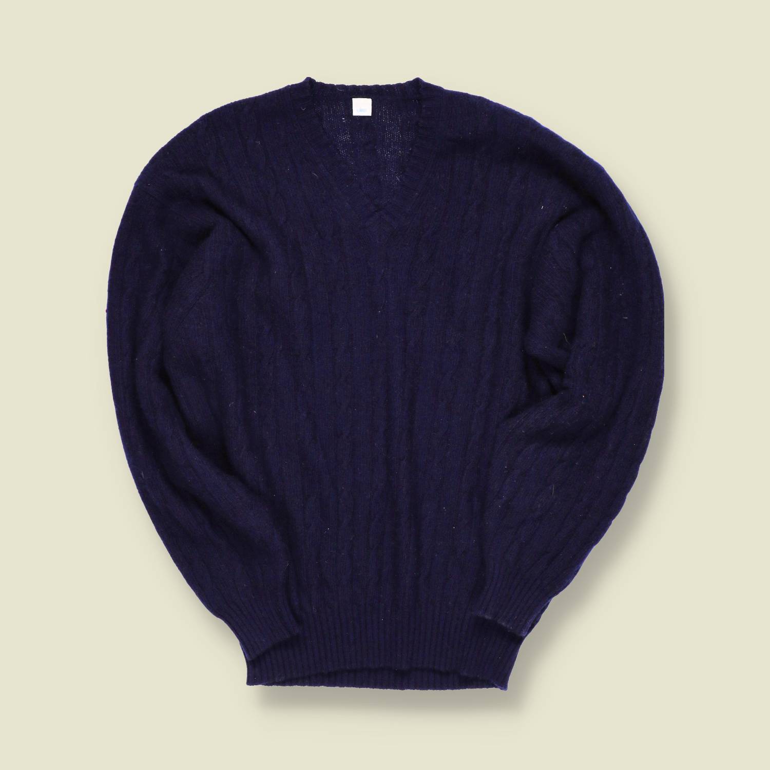 1980s | Unknown | Cashmere-Blend Cable Knit – Navy - M