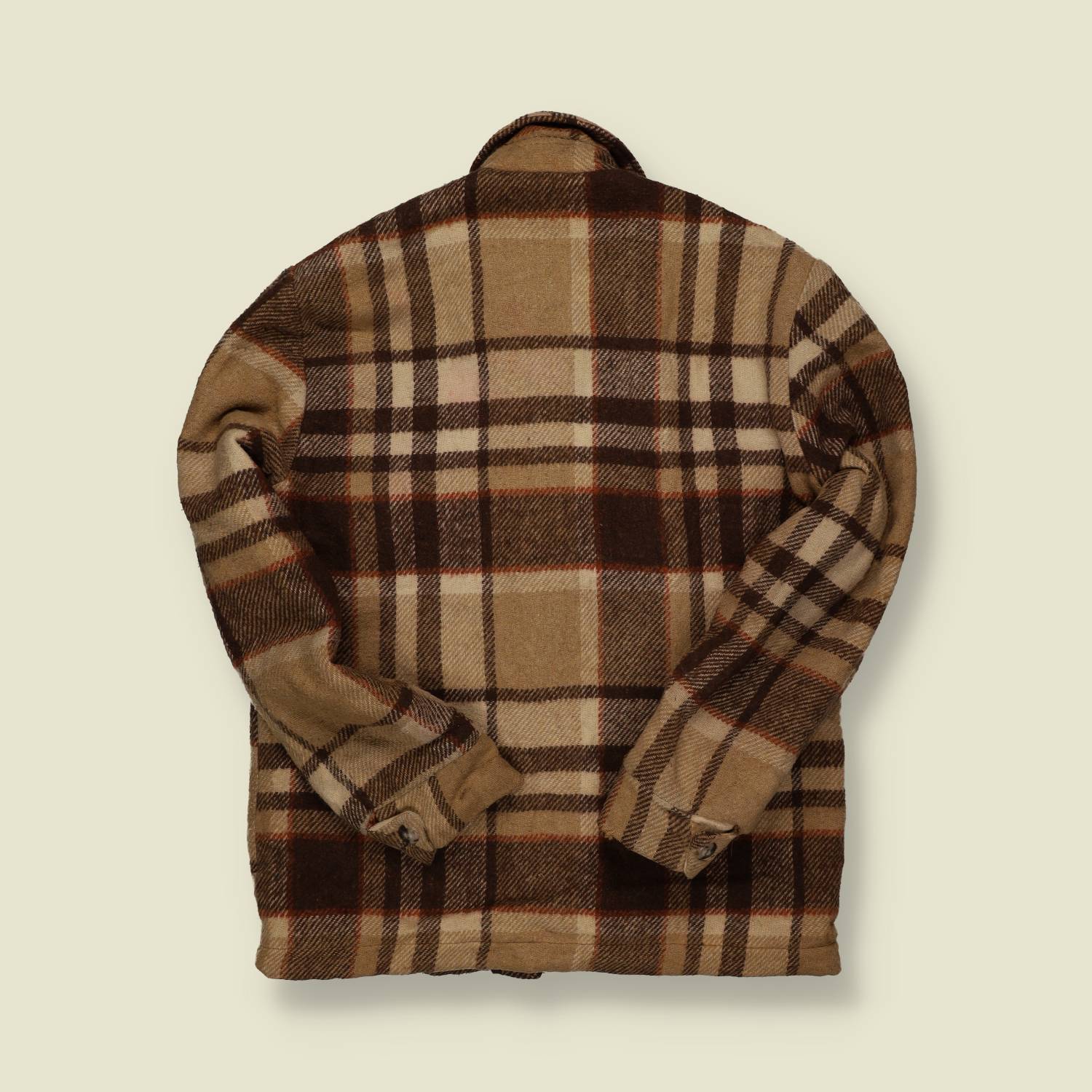 1970s | JC Penney | Wool Plaid Jacket – Brown/Tan -L