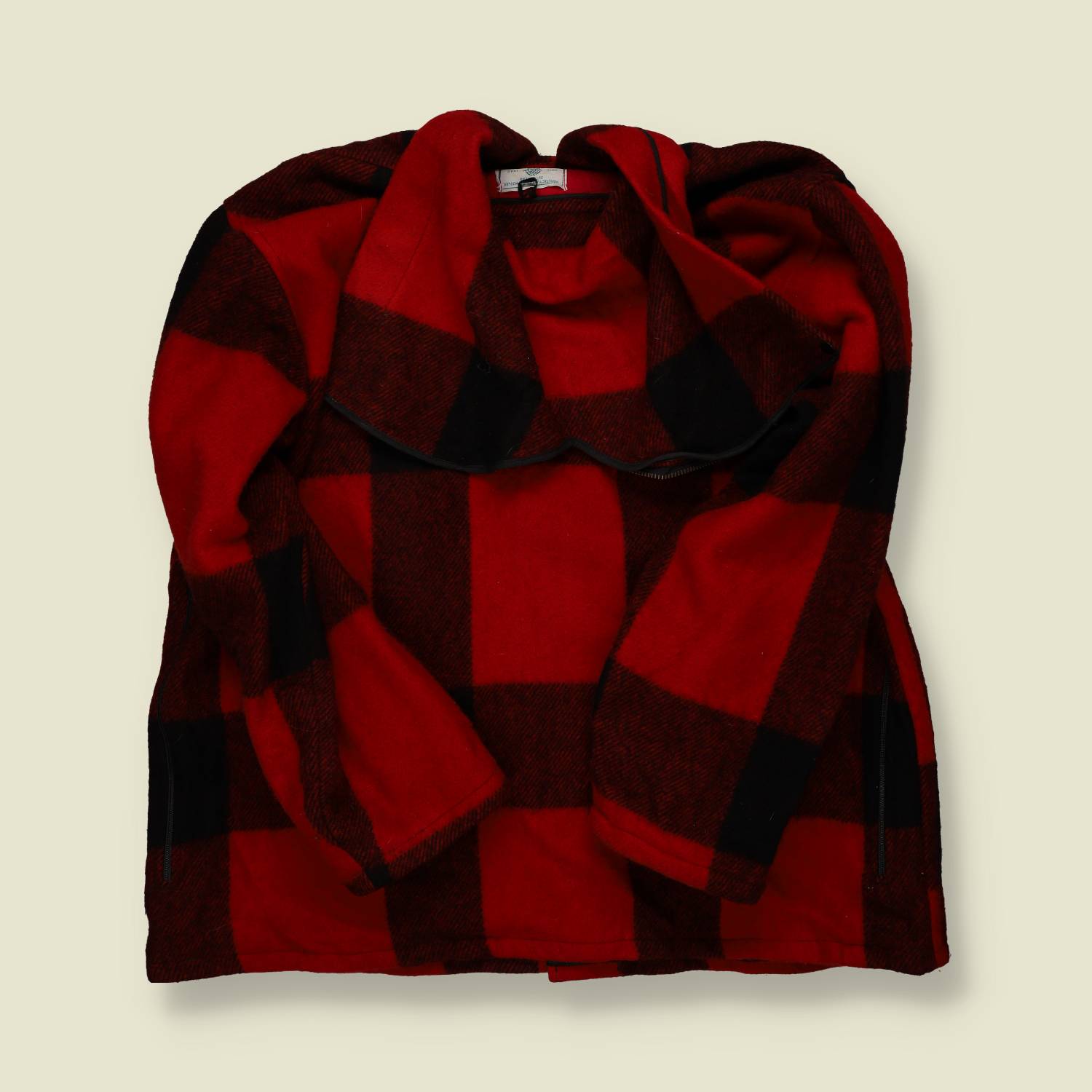 1980s | Johnson Woolen Mills | Buffalo Plaid Wool Jacket – Red/Black - XL