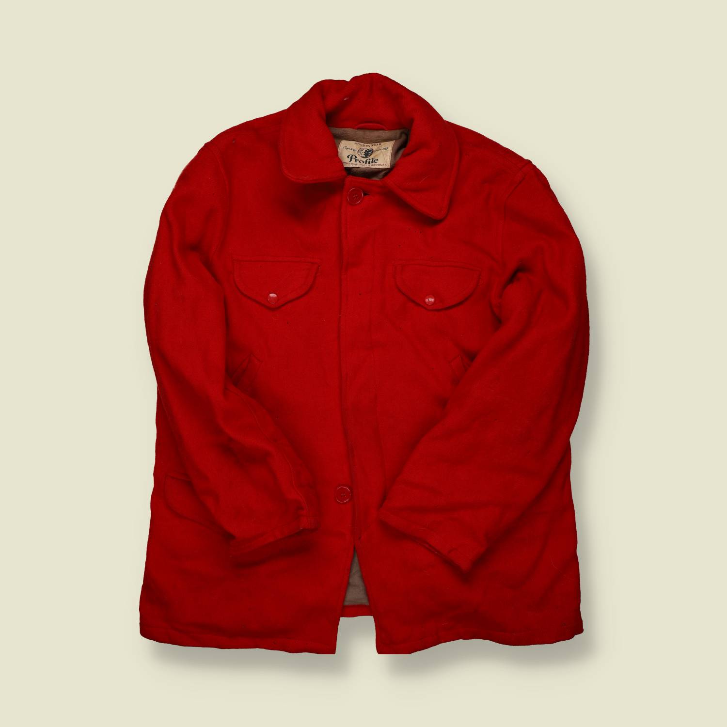 1940s–1950s | Profile | Wool Field Coat – Red - M