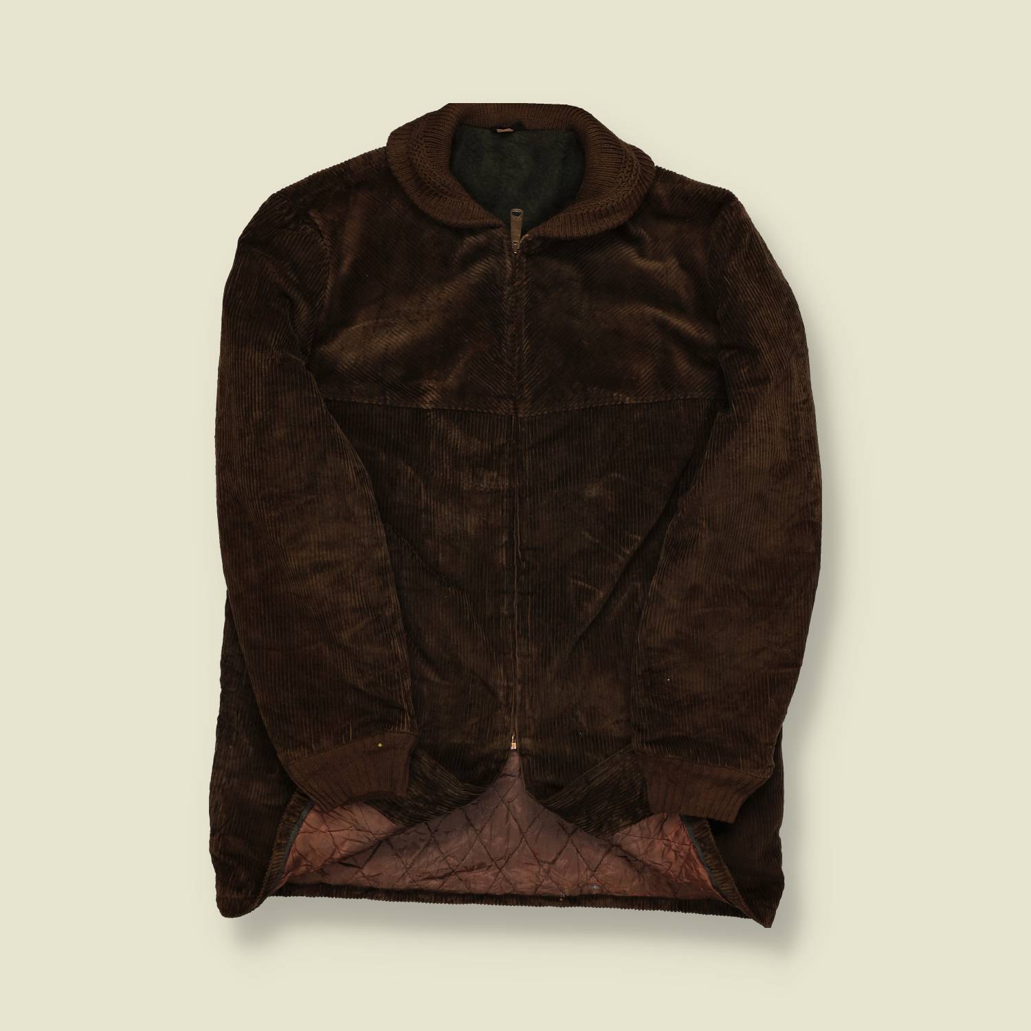 1960s | Corduroy Zip Jacket – Chocolate Brown - S