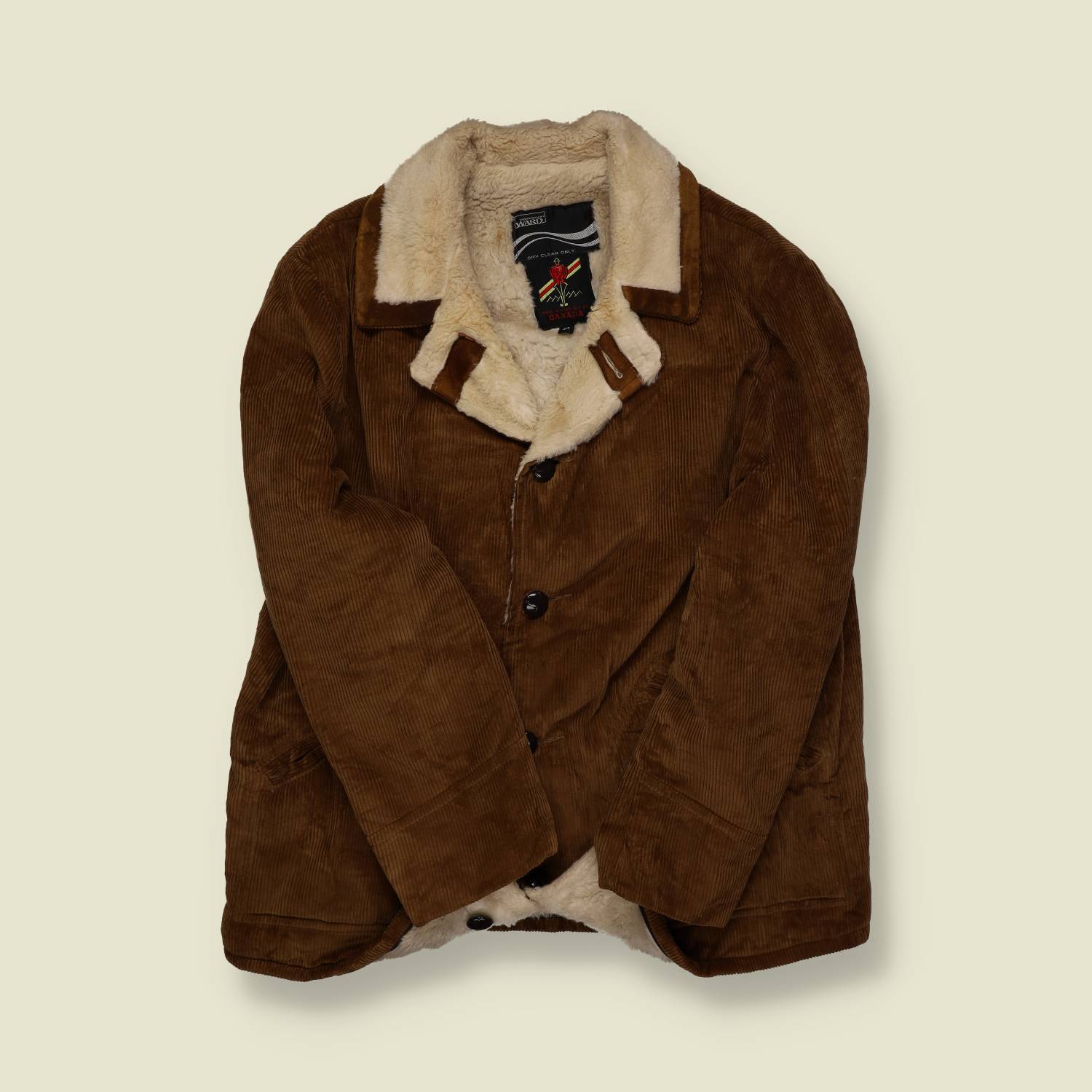 1970s | Montgomery Ward Corduroy Sherpa Coat – Brown - L/XL