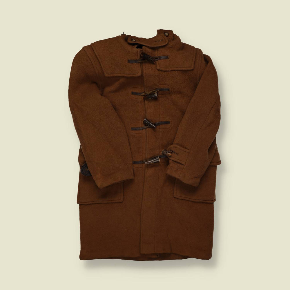 1970s–1980s | DAKS | Wool Duffle Coat – Brown - XS