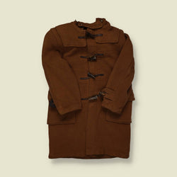 1970s–1980s | DAKS | Wool Duffle Coat – Brown - XS